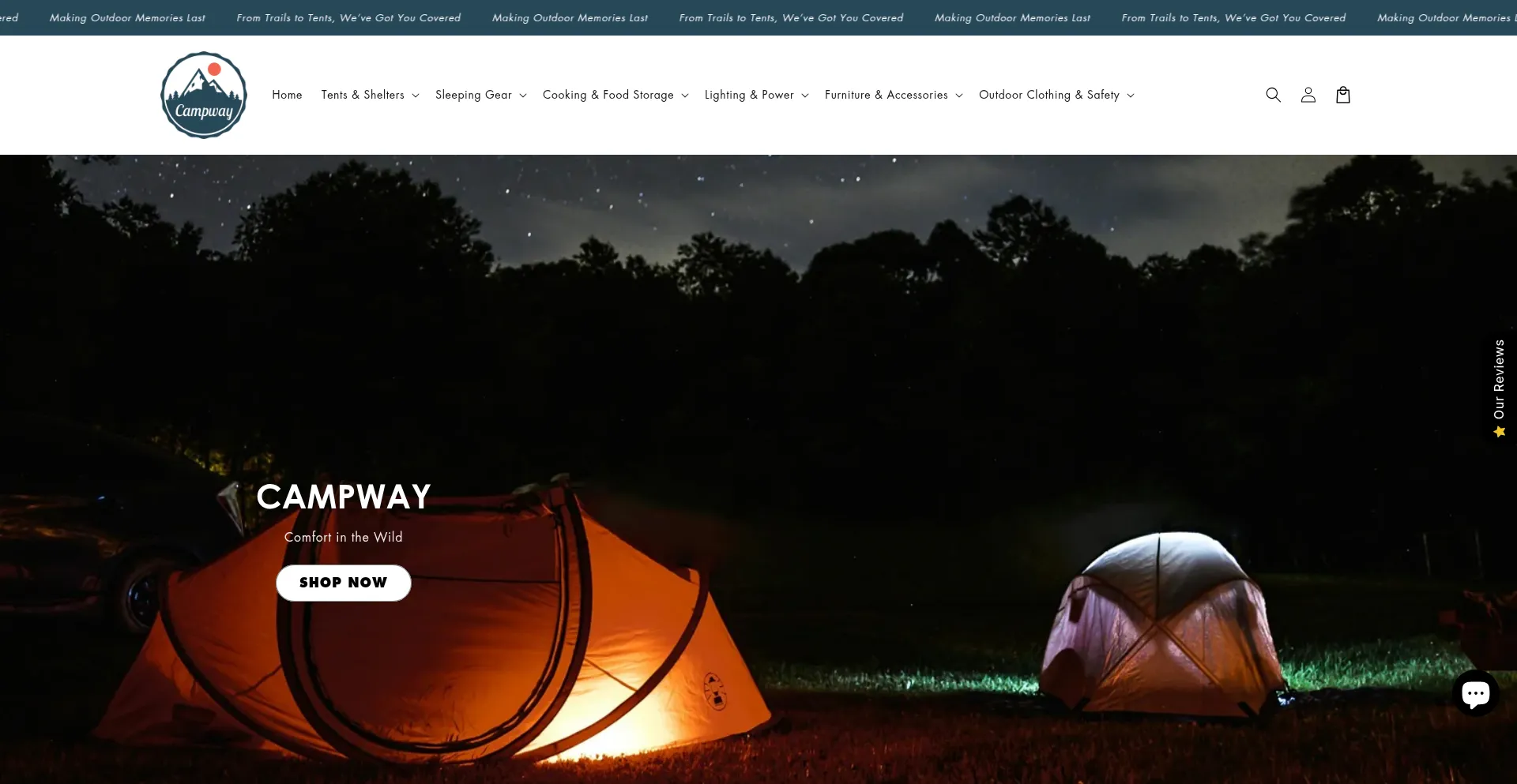 Website screenshot of Campway.com.au