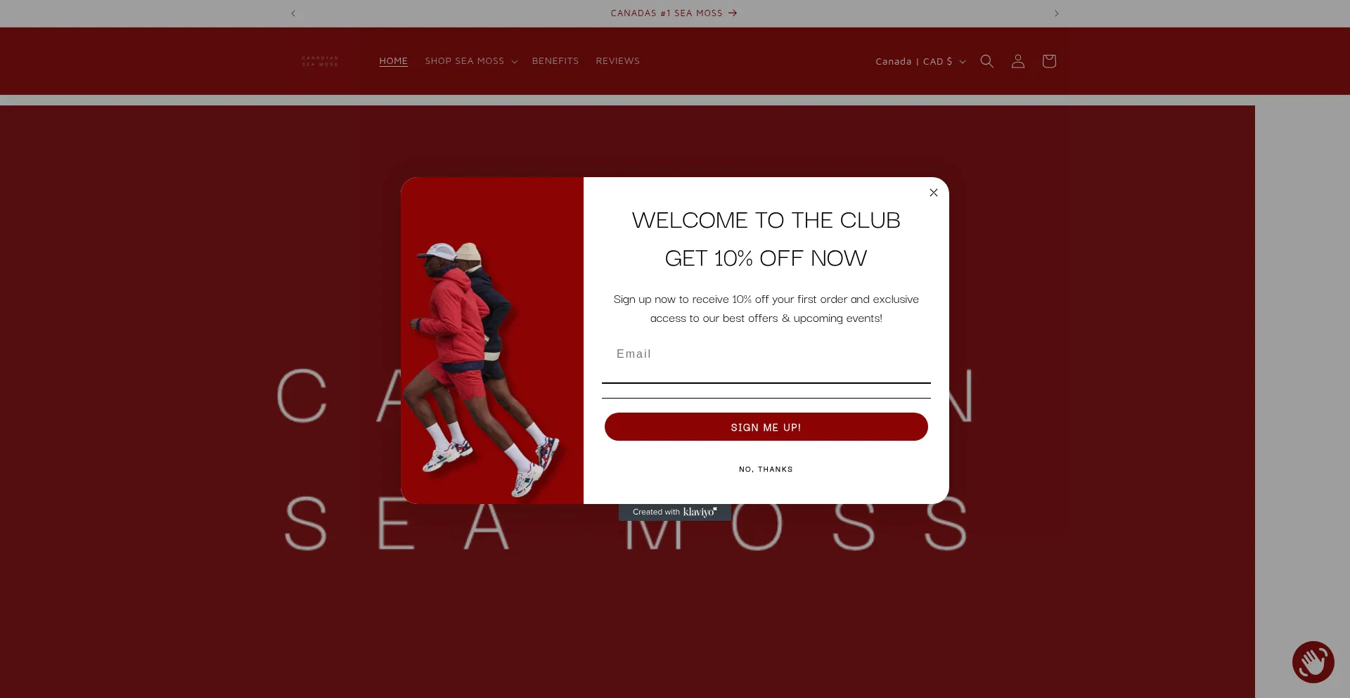 Website screenshot of Canadianseamoss.com