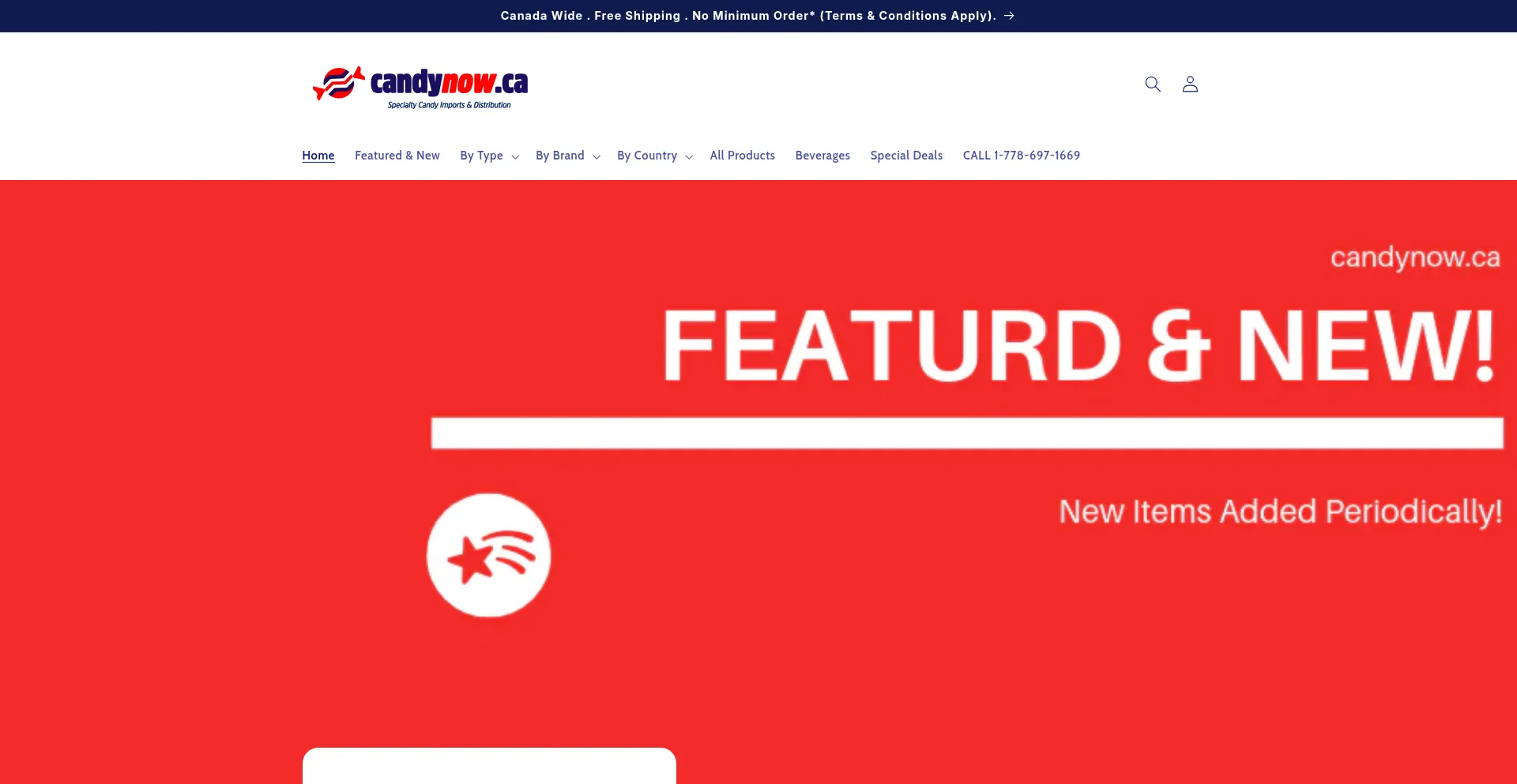 Website screenshot of Candynow.ca