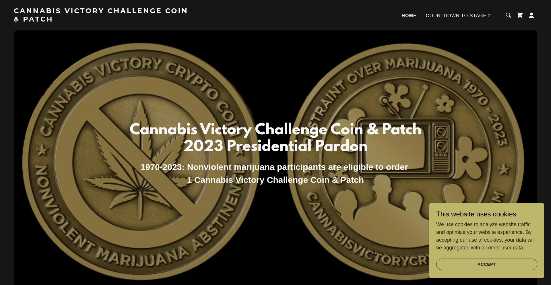 Website screenshot of Cannabisvictorycryptocoin.com
