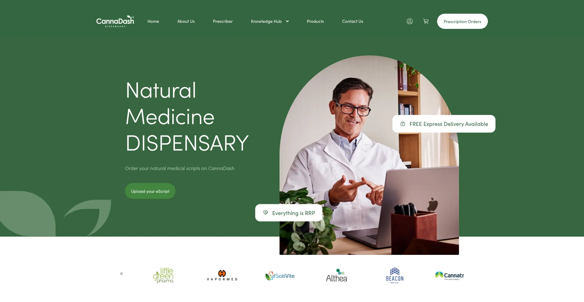 Website screenshot of Cannadash.com.au
