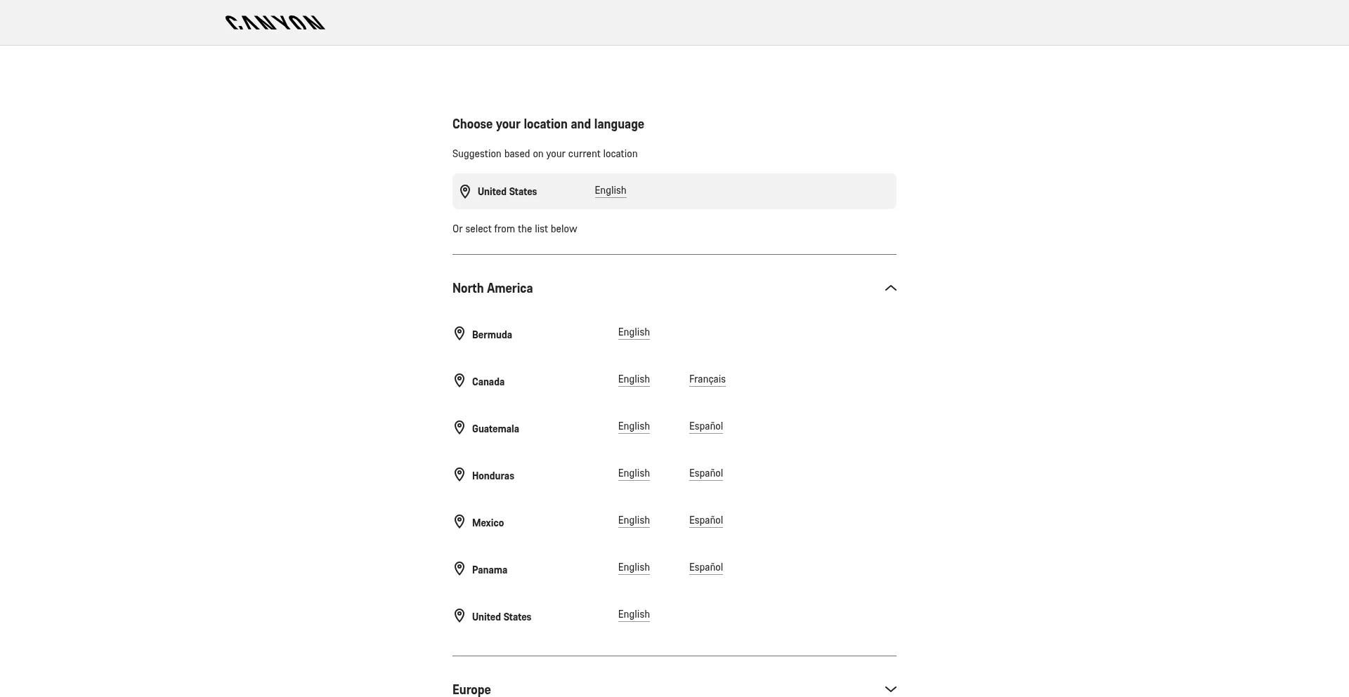 Canyon.com Screenshot