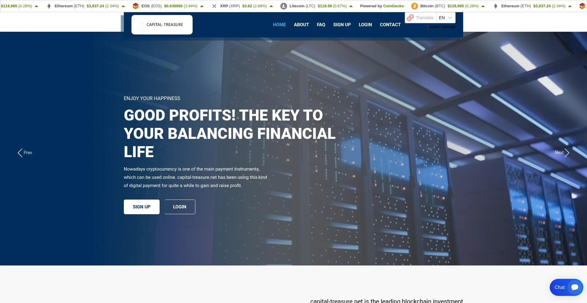 Website screenshot of Capital-treasure.net