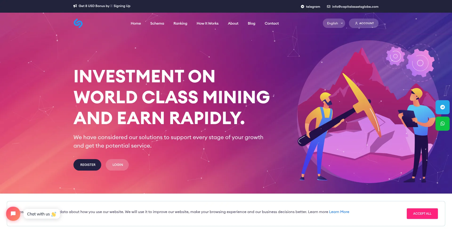 Website screenshot of Capitalassetglobe.org