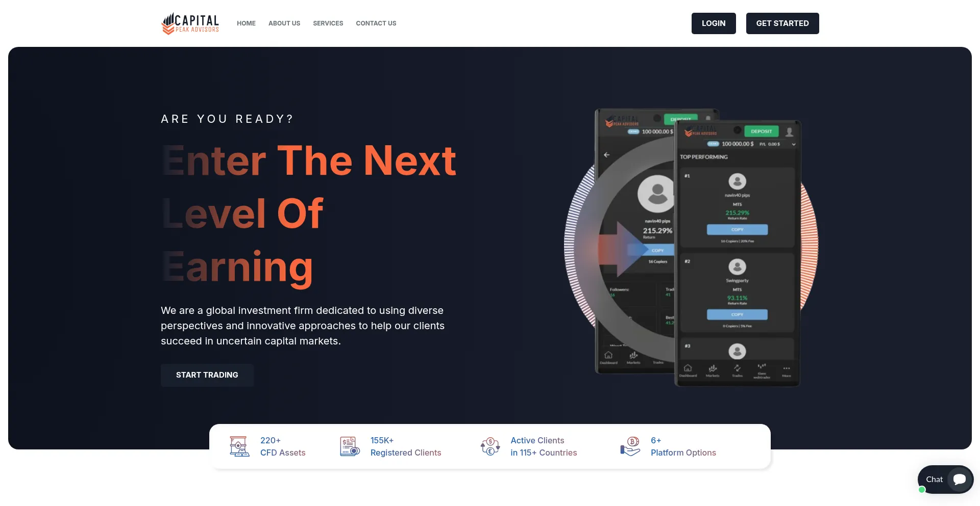 Website screenshot of Capitalpeakadvisors.net
