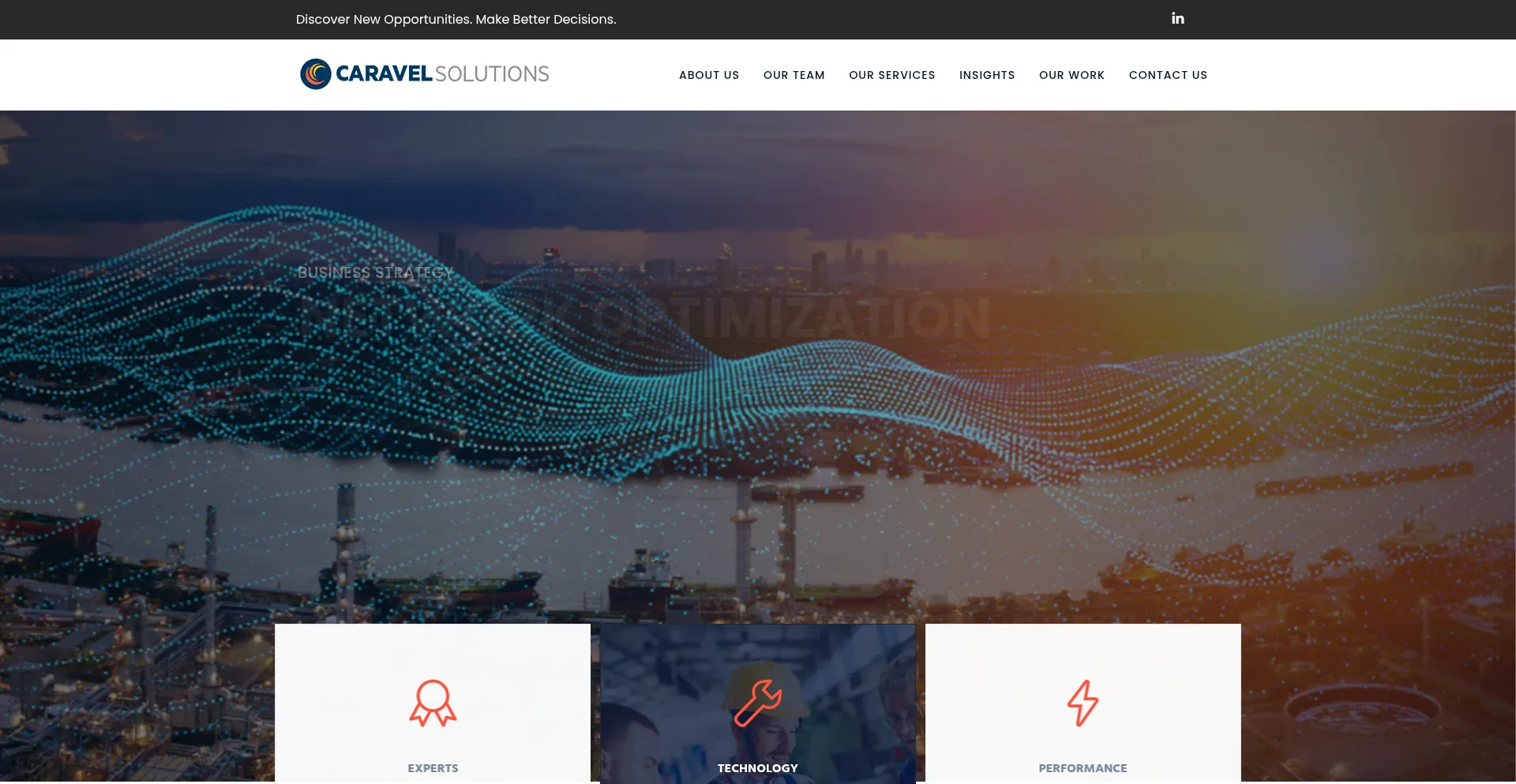 Website screenshot of Caravelsolutions.com