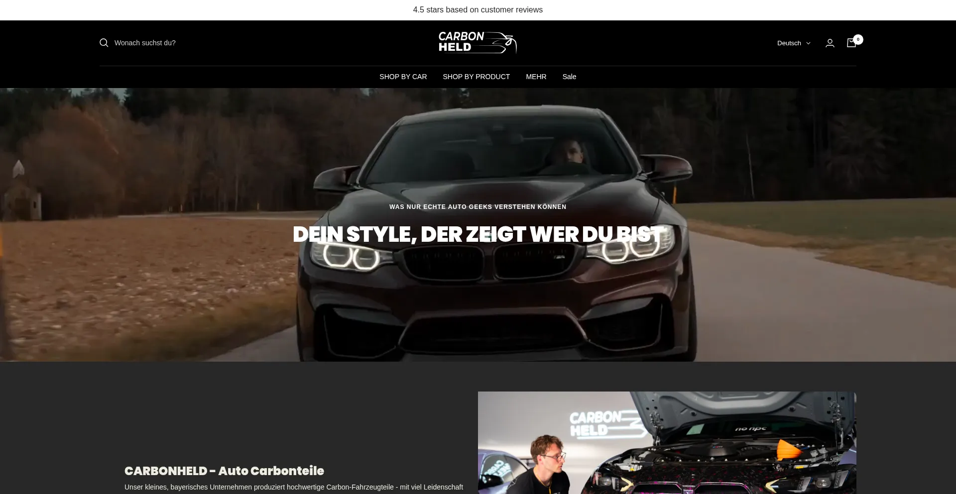 Website screenshot of Carbonheld.com