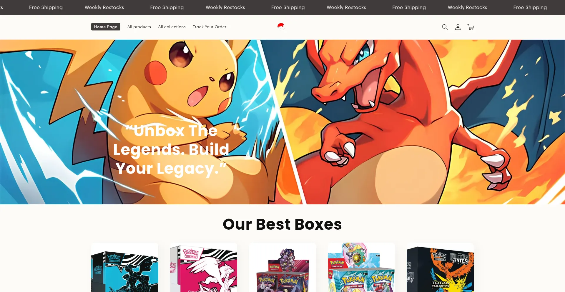 Website screenshot of Carddex.shop
