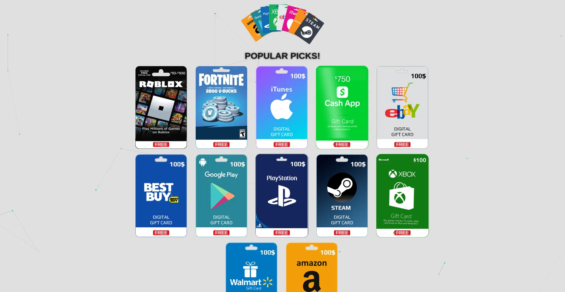 Website screenshot of Cardsrus.lol