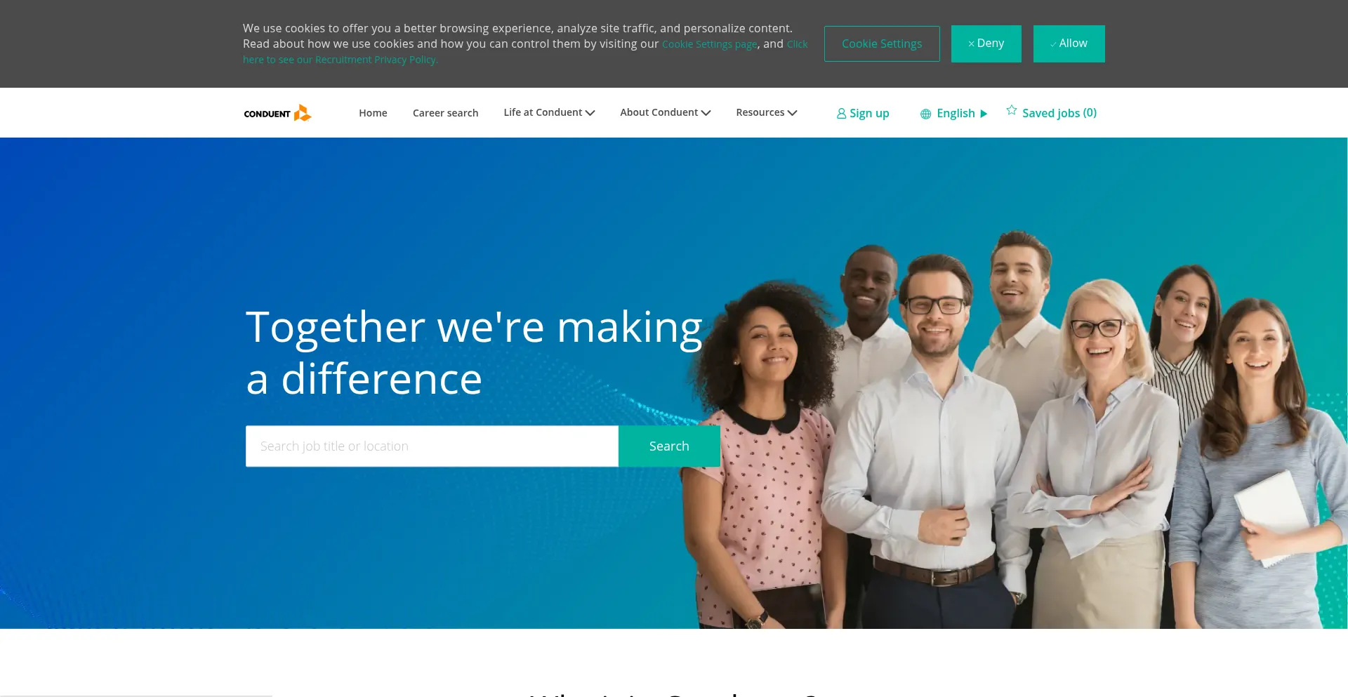 Website screenshot of Careers.conduent.com