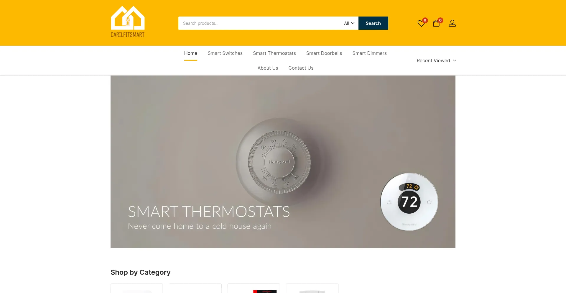 Website screenshot of Carilfitsmart.com