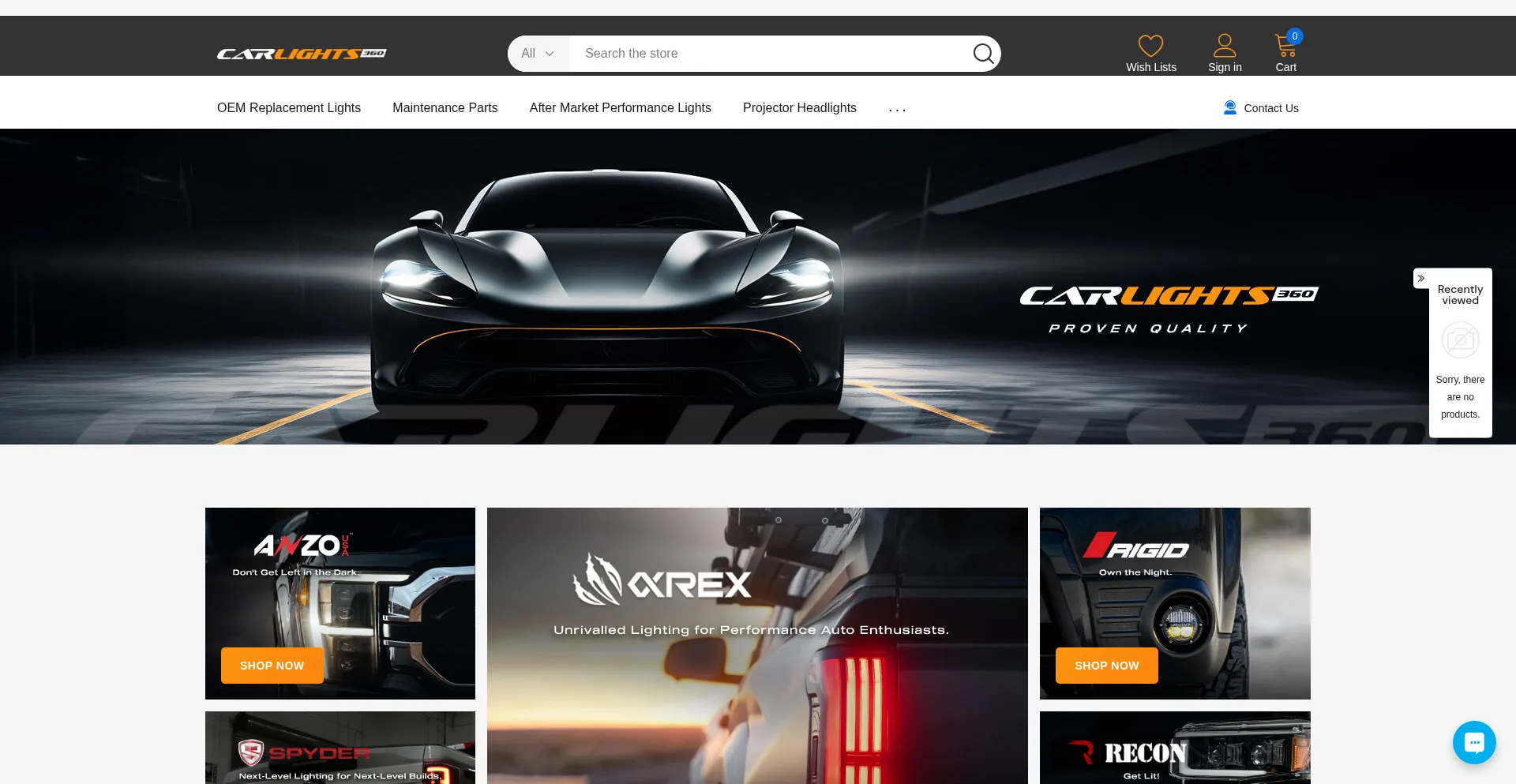 Carlights360.com Screenshot