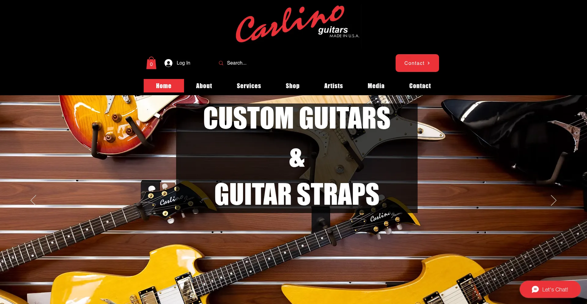 Website screenshot of Carlinoguitars.com