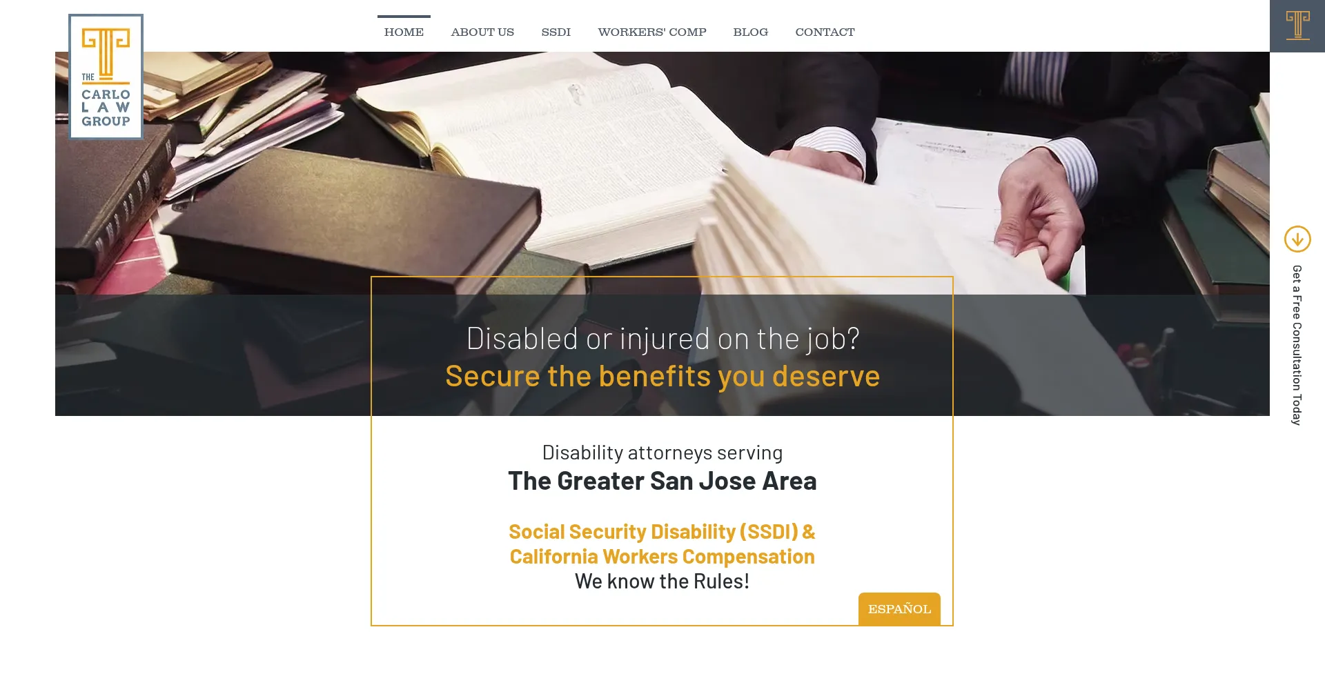 Website screenshot of Carlolawgroup.com