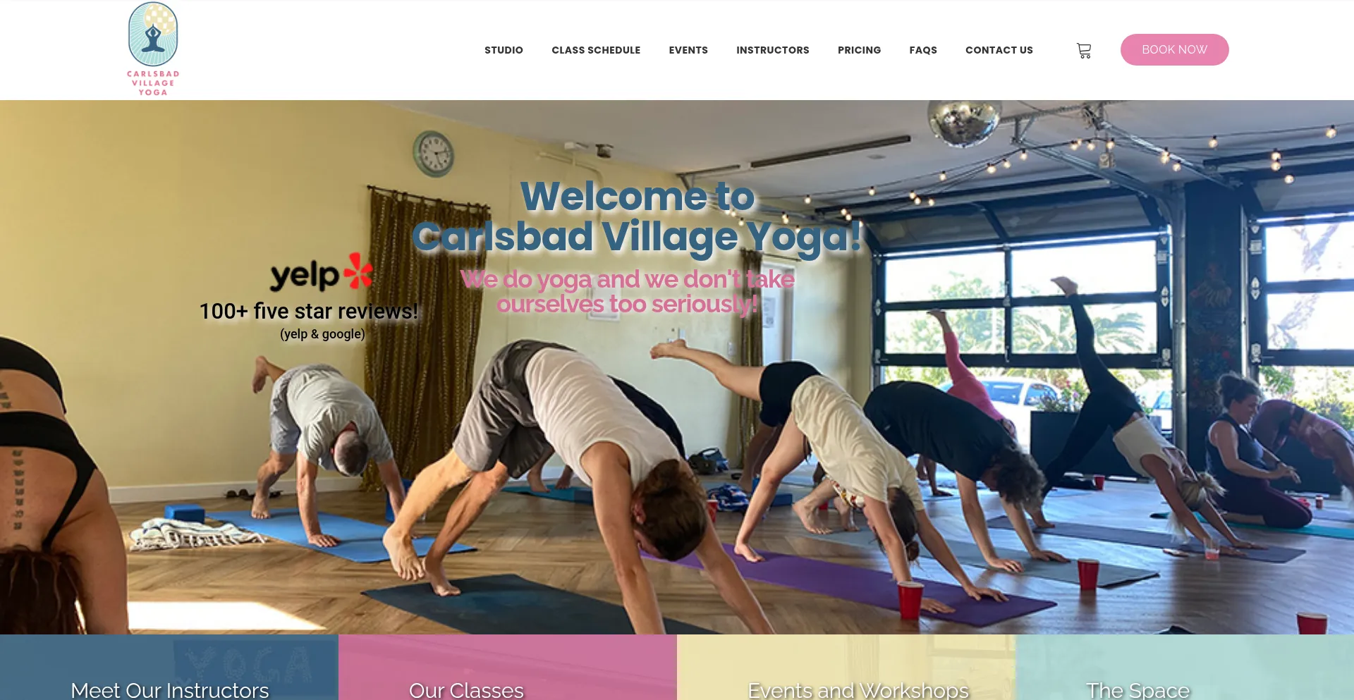 Website screenshot of Carlsbadvillageyoga.com