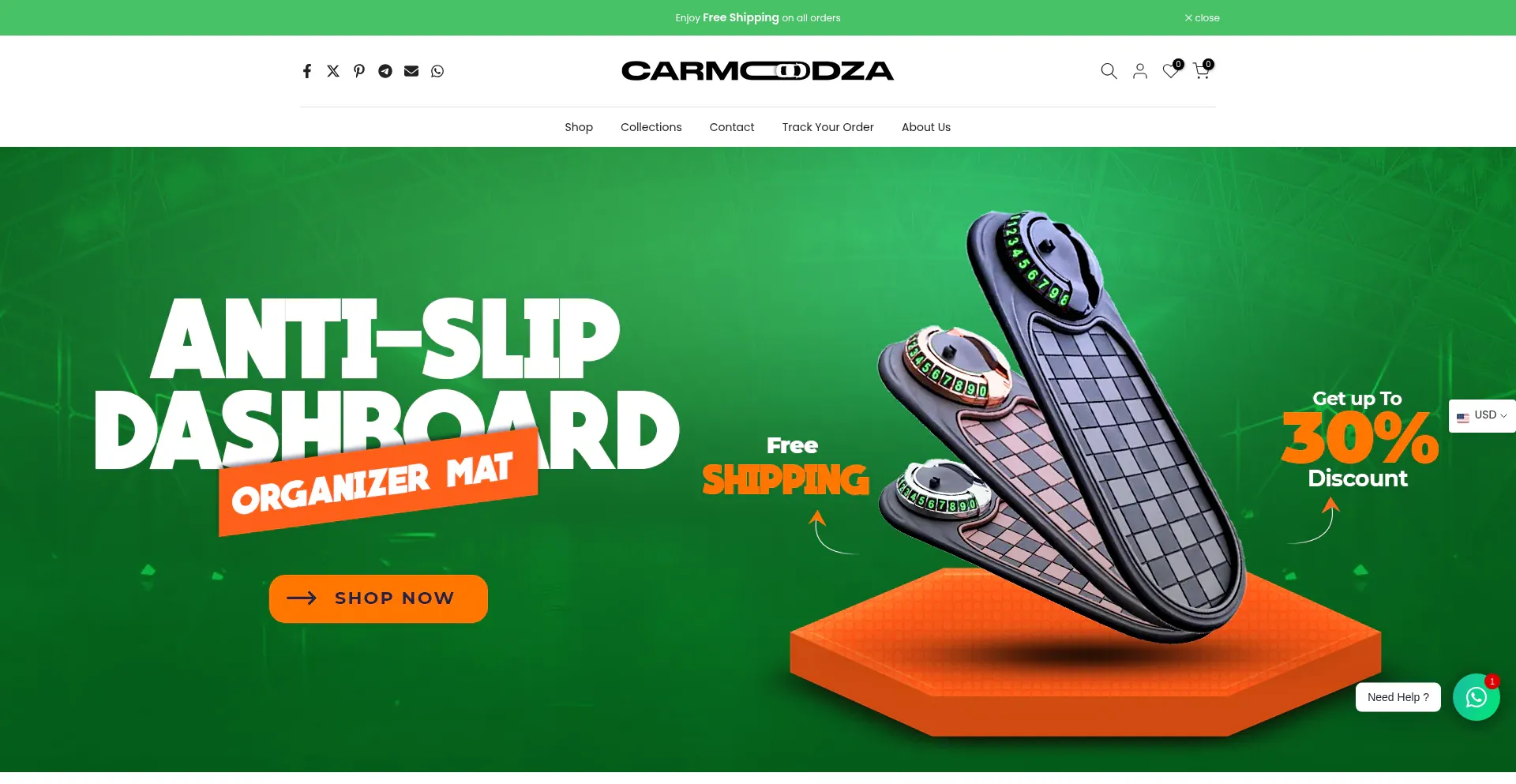 Website screenshot of Carmodza.com