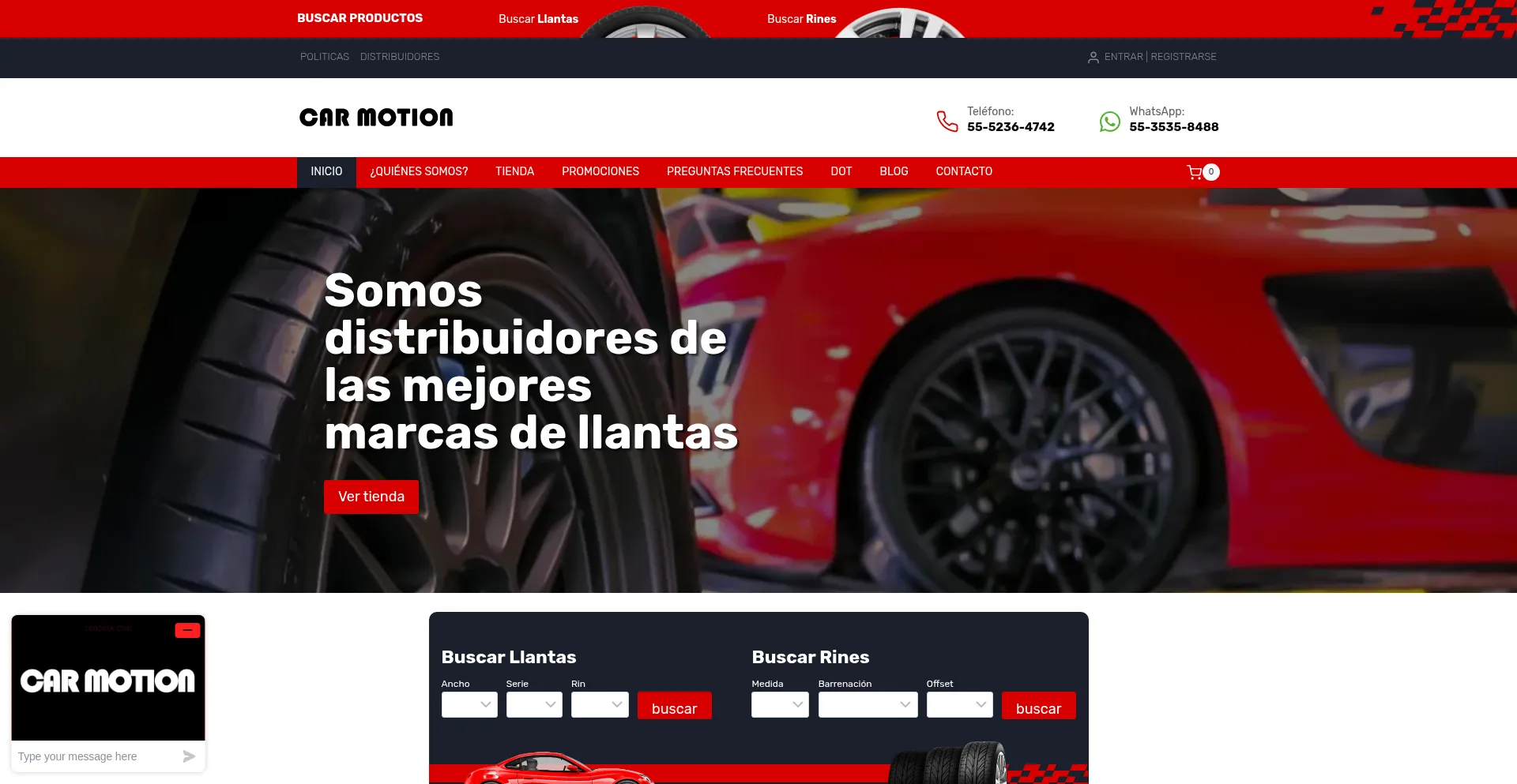 Website screenshot of Carmotion.com.mx