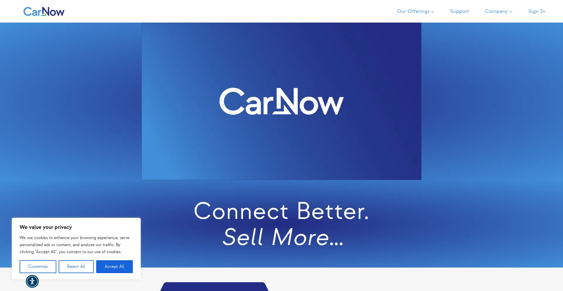 Website screenshot of Carnow.com