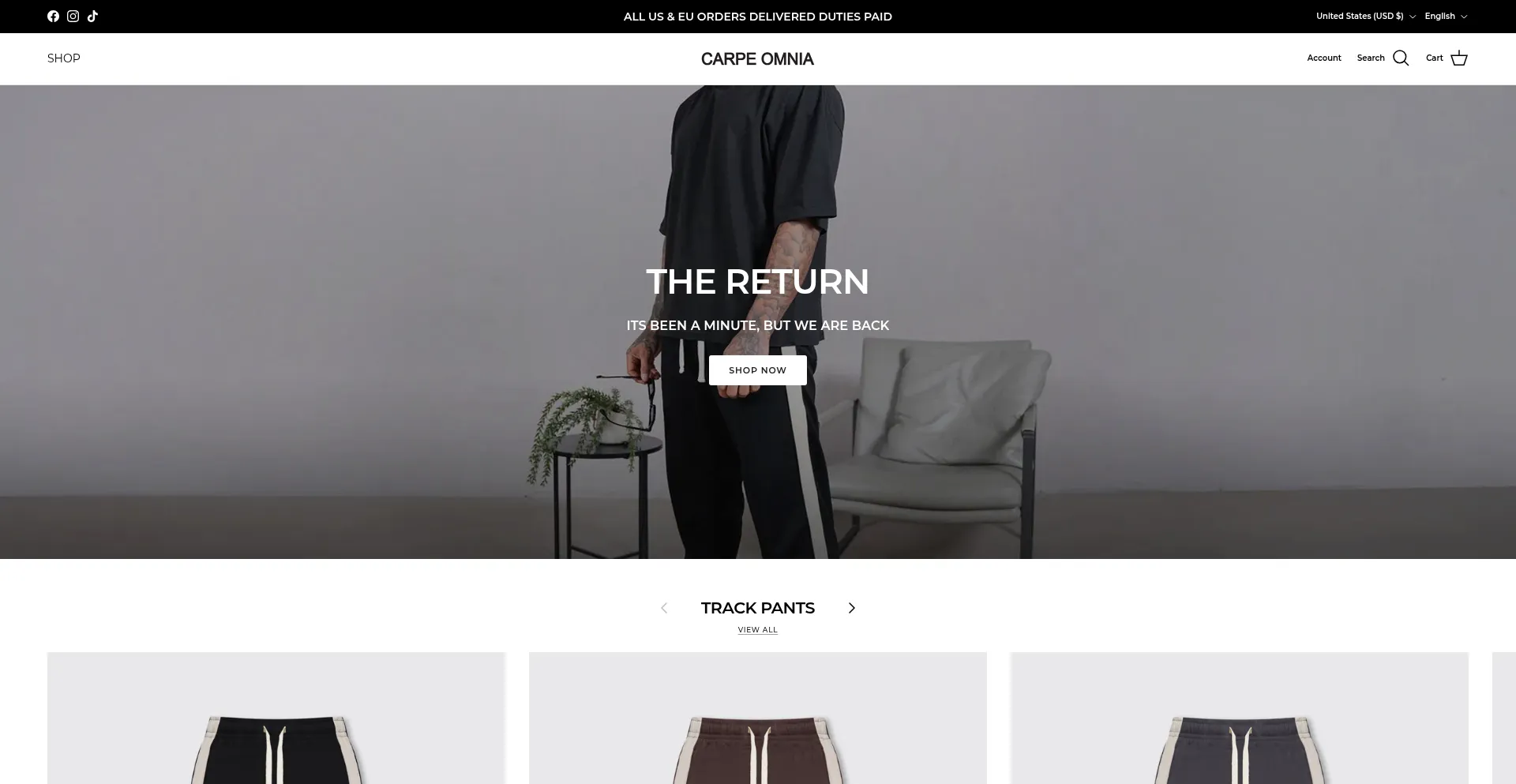 Website screenshot of Carpeomnialifestyle.com