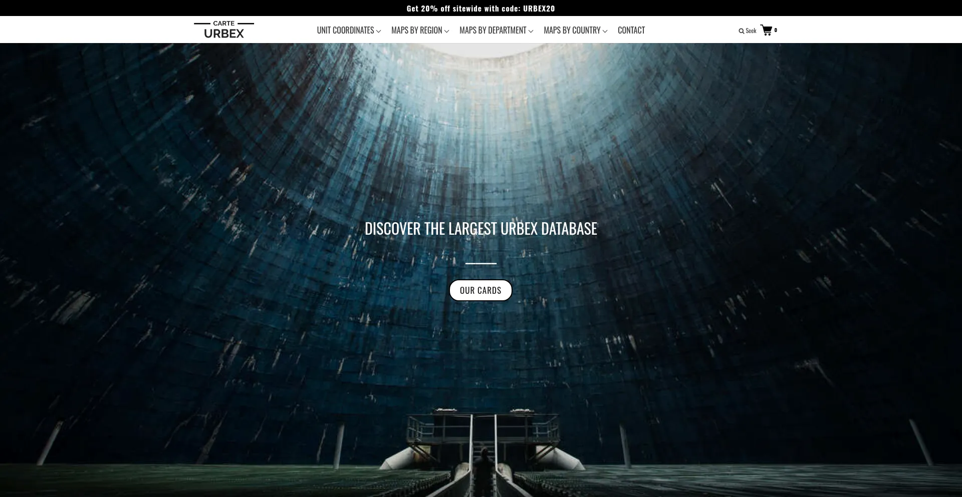 Website screenshot of Carte-urbex.com