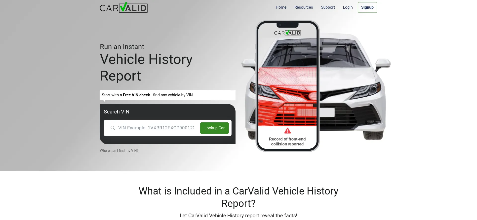 Carvalid.com Screenshot
