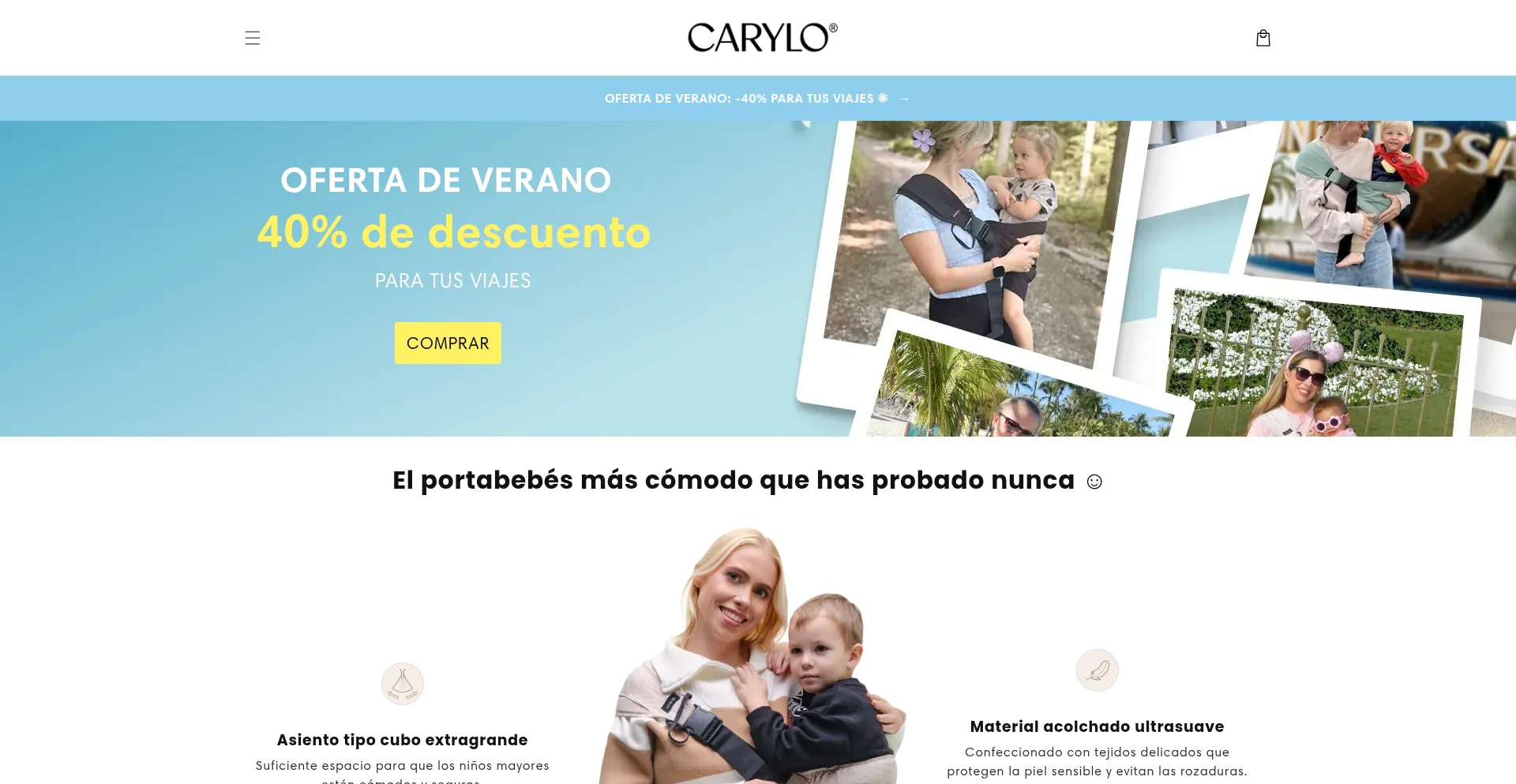 Website screenshot of Carylo.es