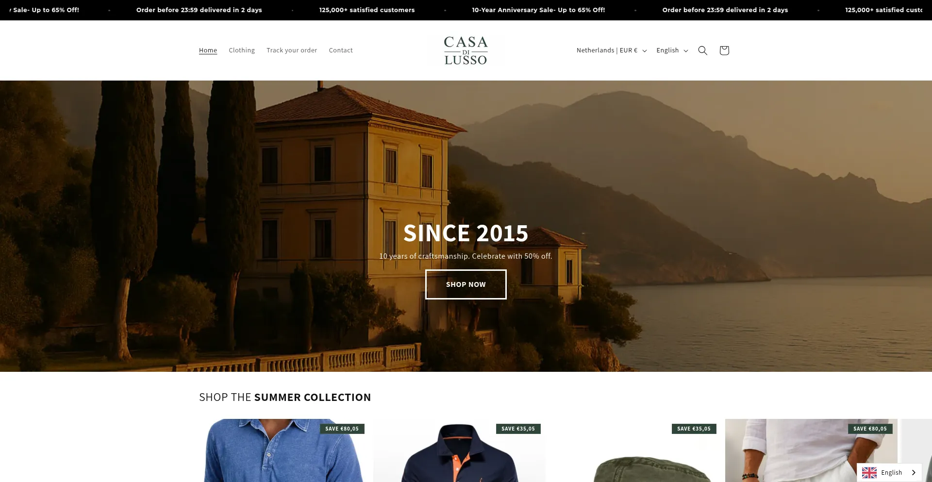Website screenshot of Casa-di-lusso.com