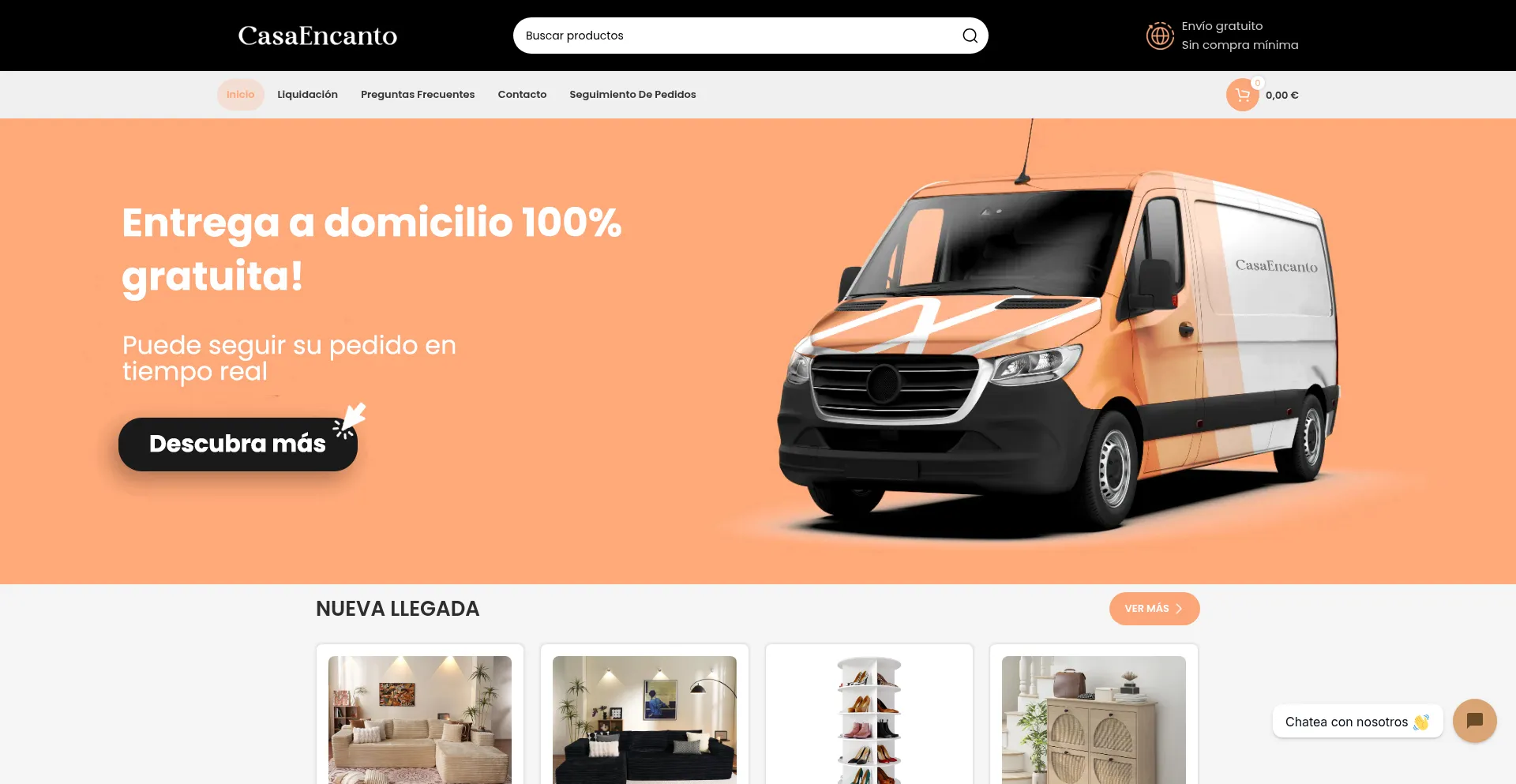 Website screenshot of Casaencanto-tienda.com