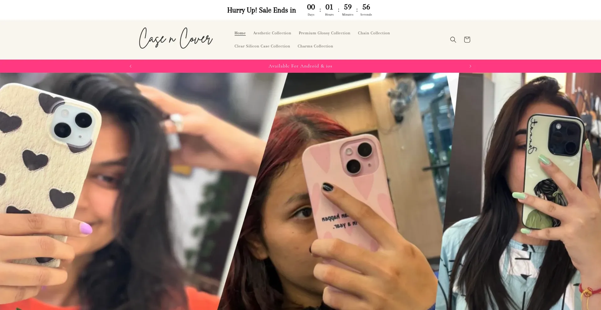 Website screenshot of Casencovers.in