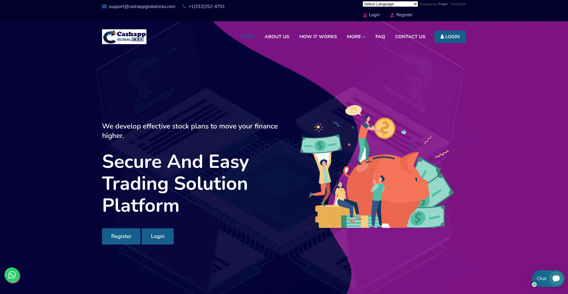 Website screenshot of Cashappglobalmax.com