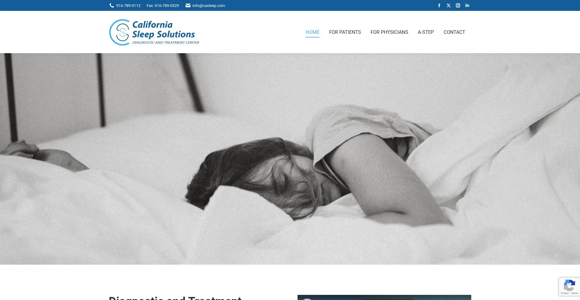 Website screenshot of Casleep.com
