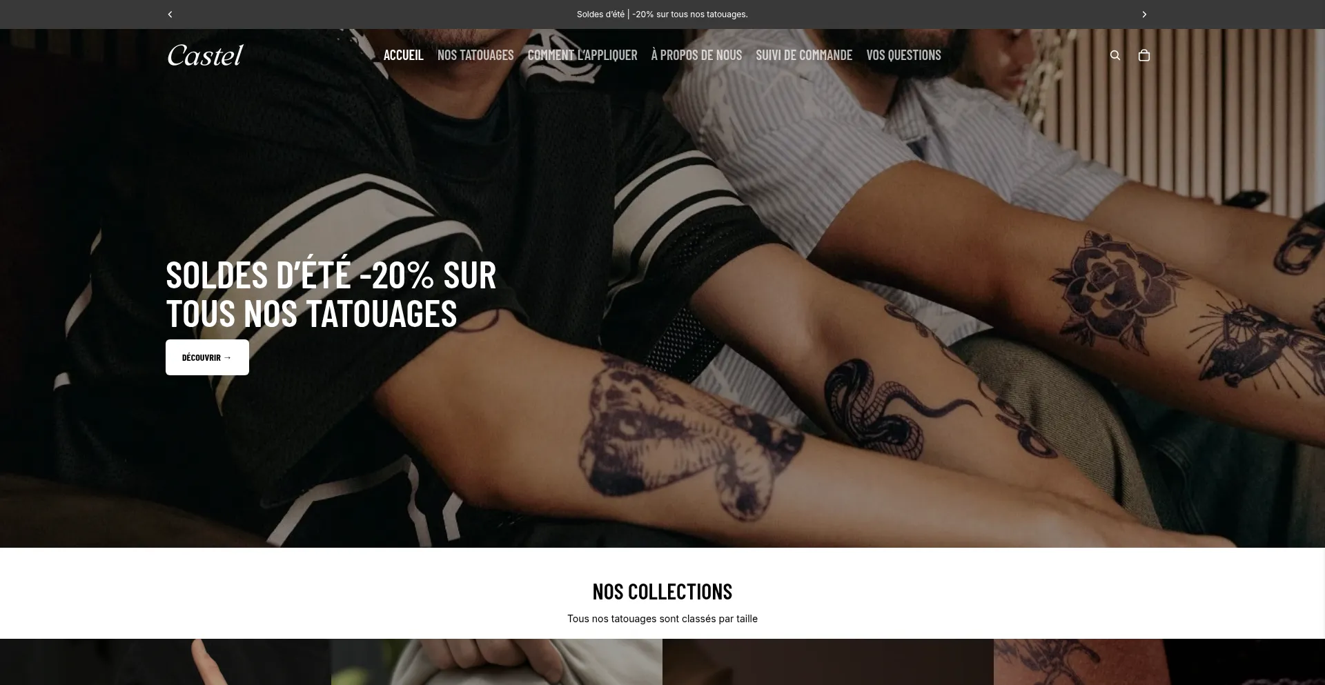 Website screenshot of Castelwear.com