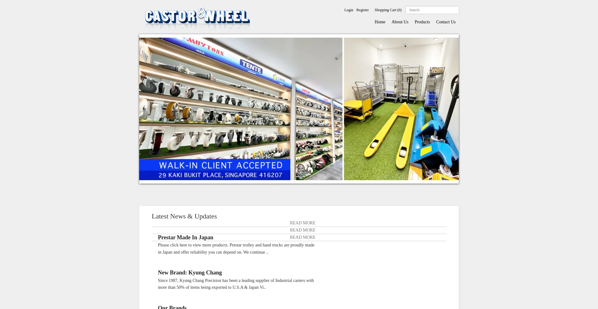 Website screenshot of Castorwheel.com