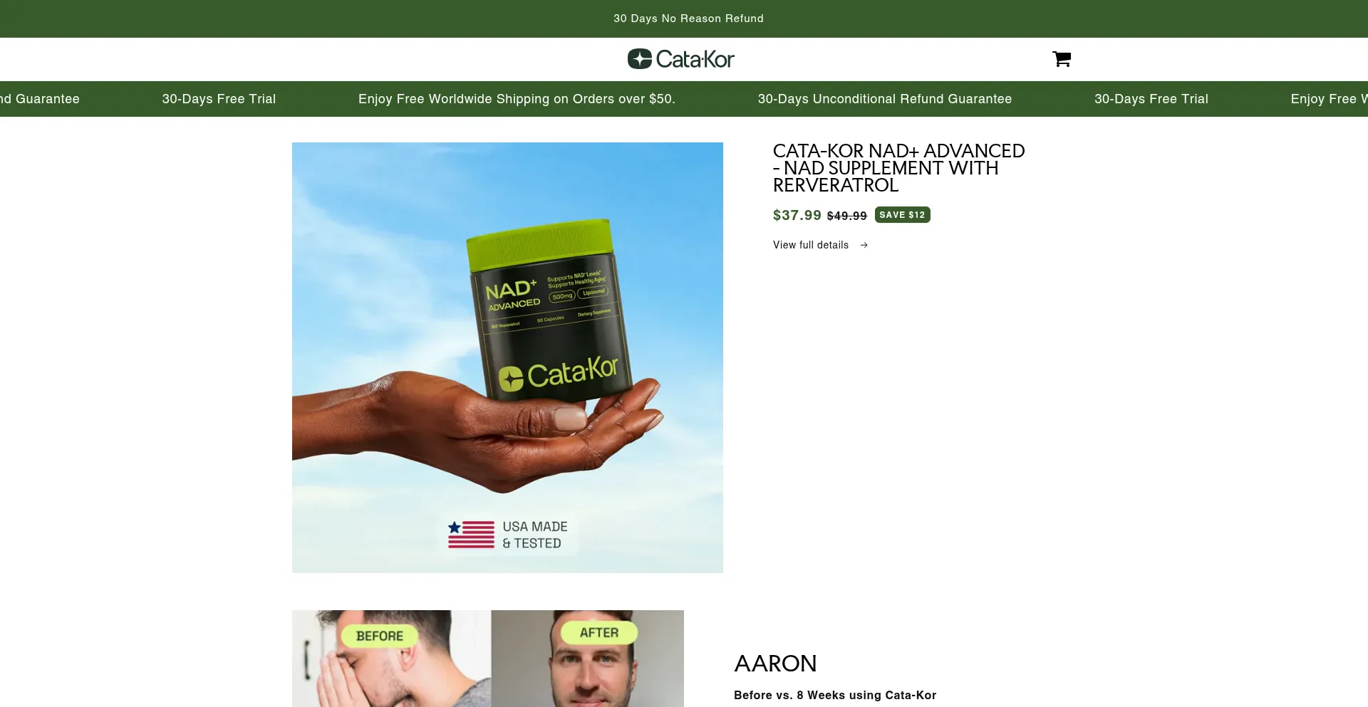 Website screenshot of Catakori.com
