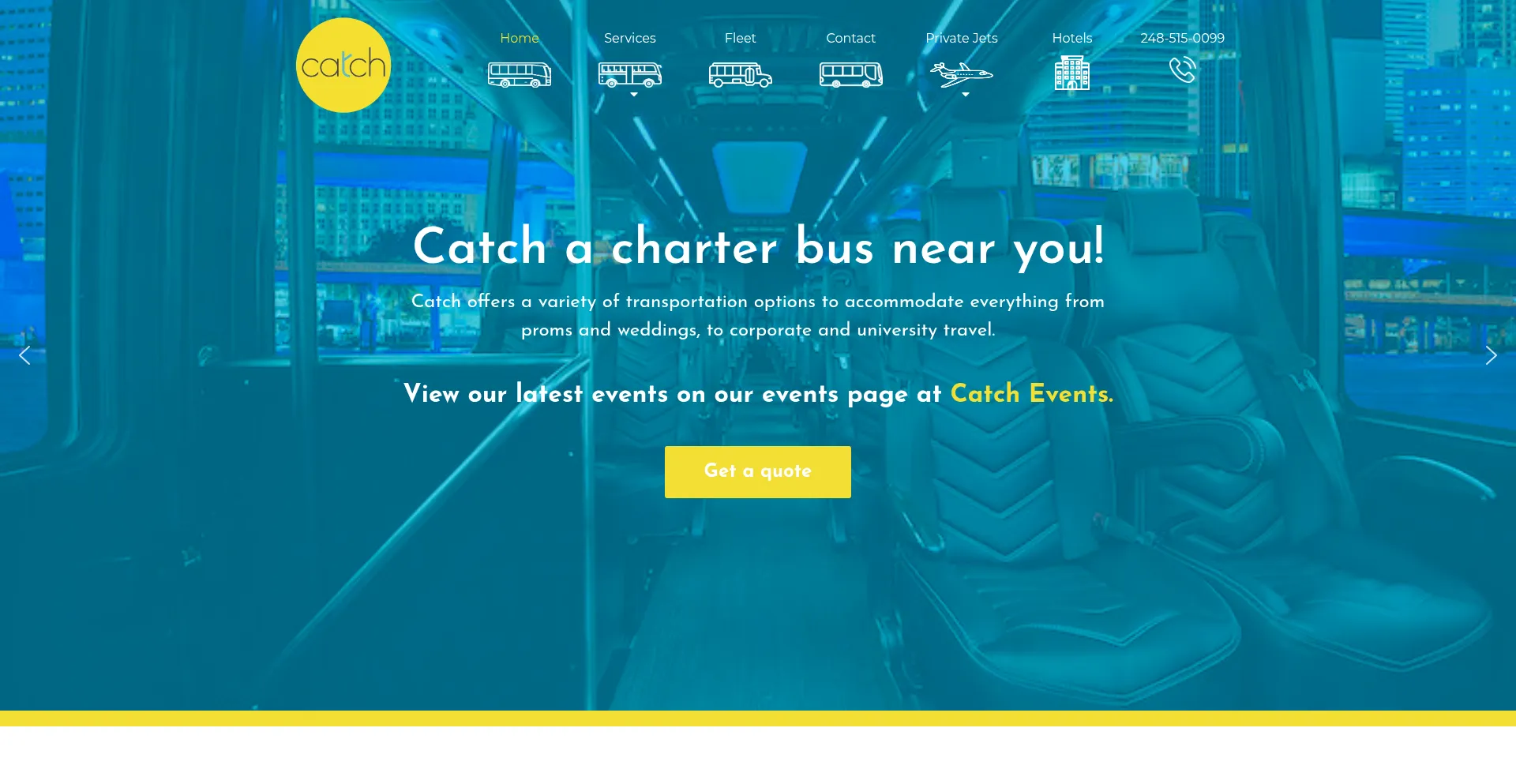 Website screenshot of Catchtransportation.com