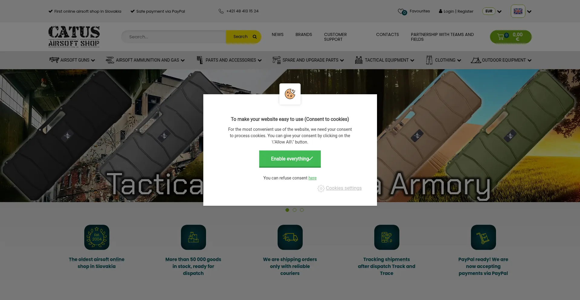 Website screenshot of Catus-airsoft.eu