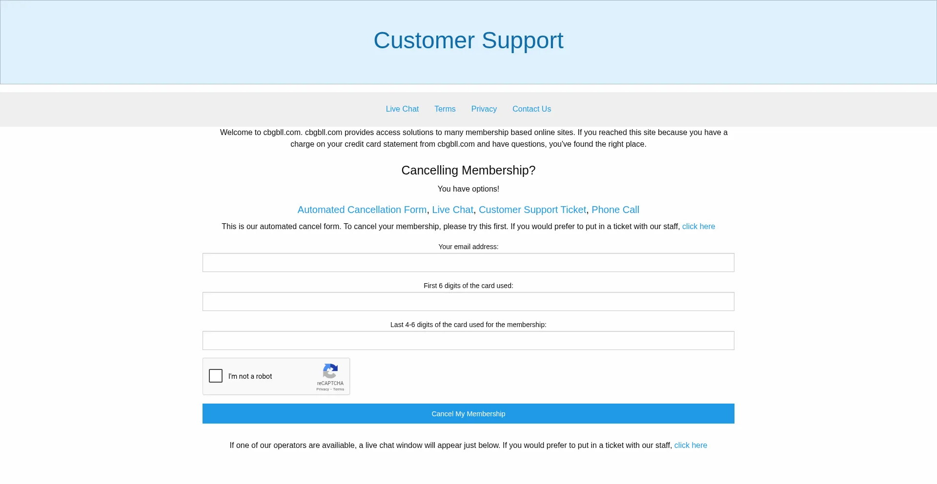 Website screenshot of Cbgbll.com