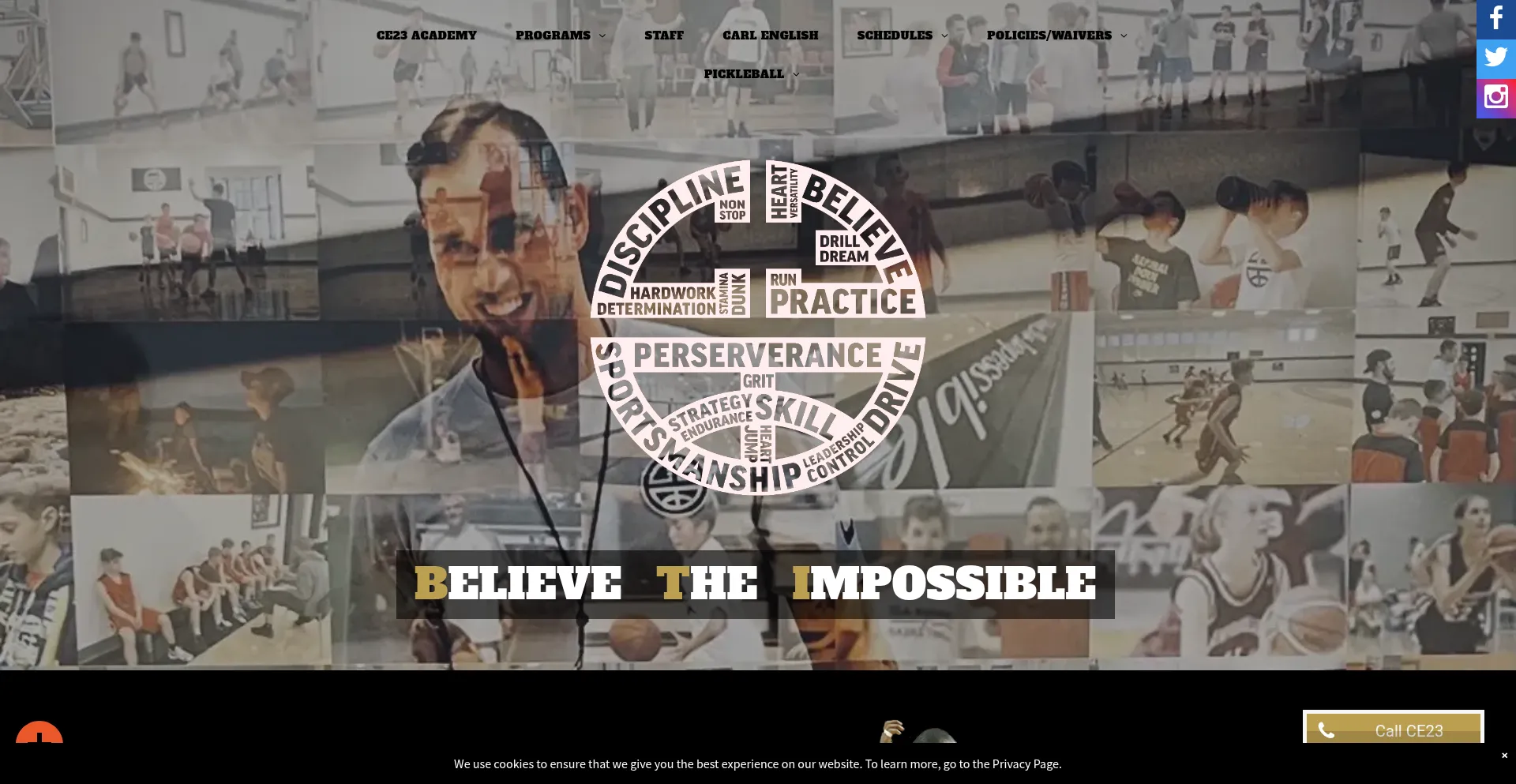 Website screenshot of Ce23basketball.com