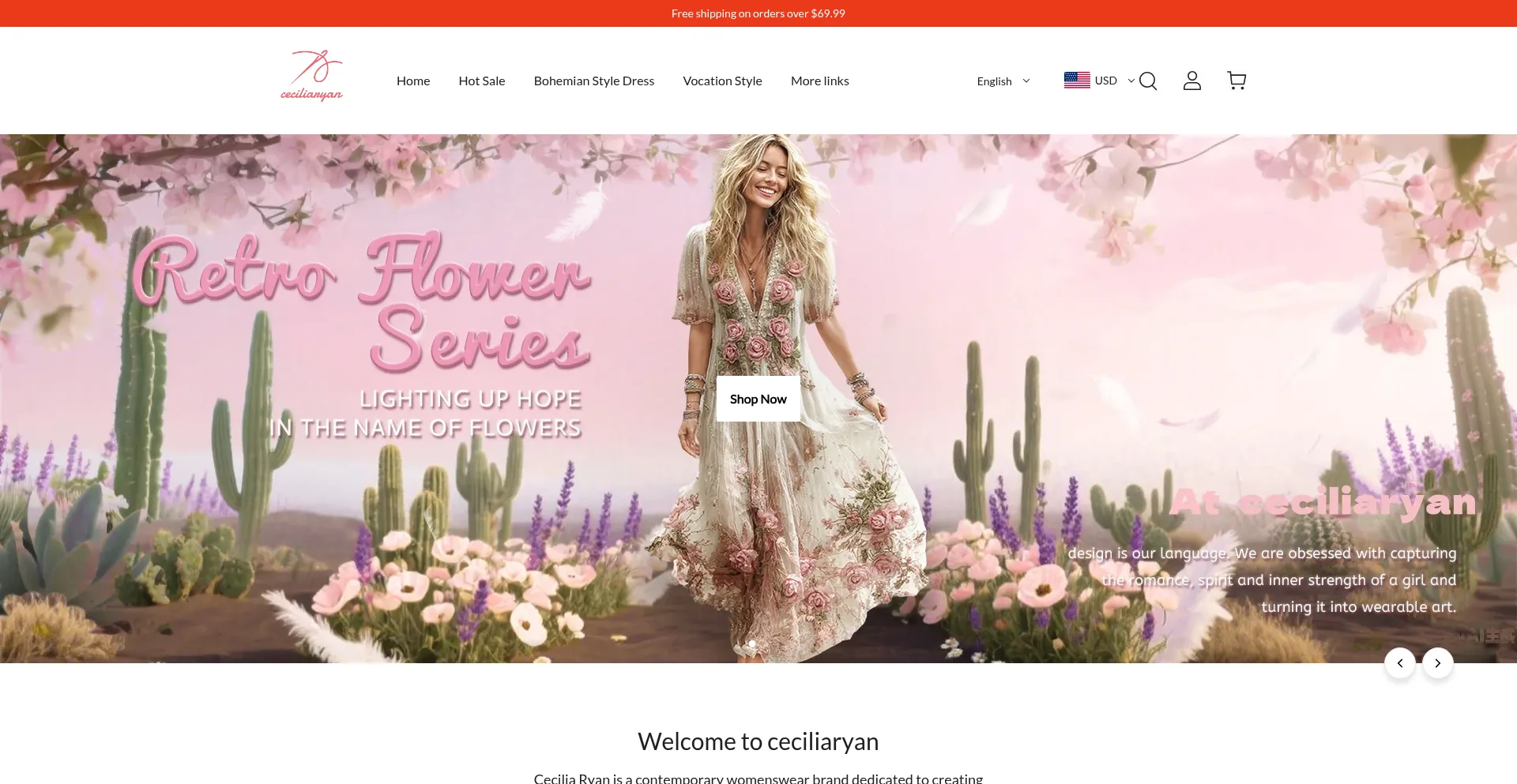 Website screenshot of Ceciliaryan.com