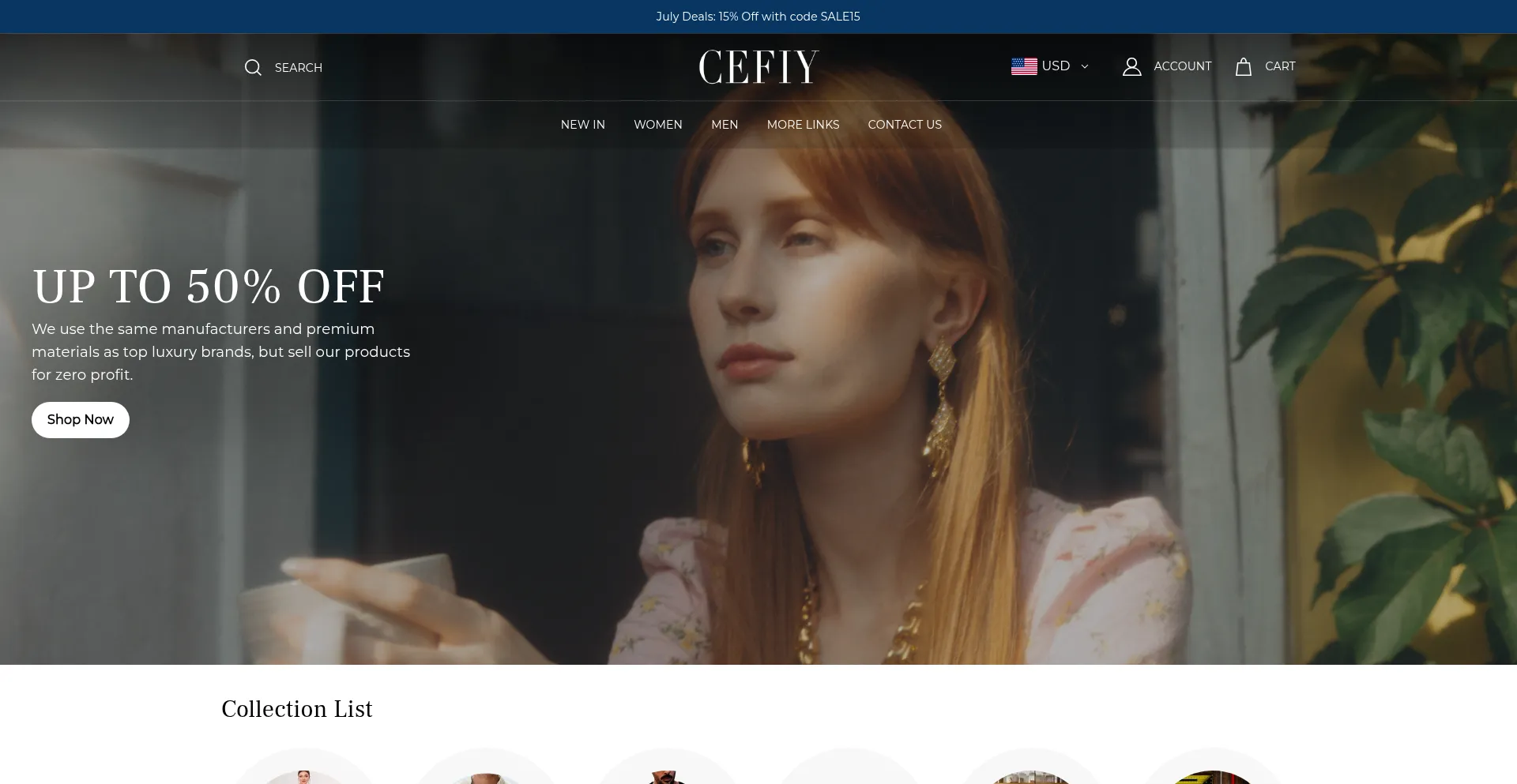 Website screenshot of Cefiy.com