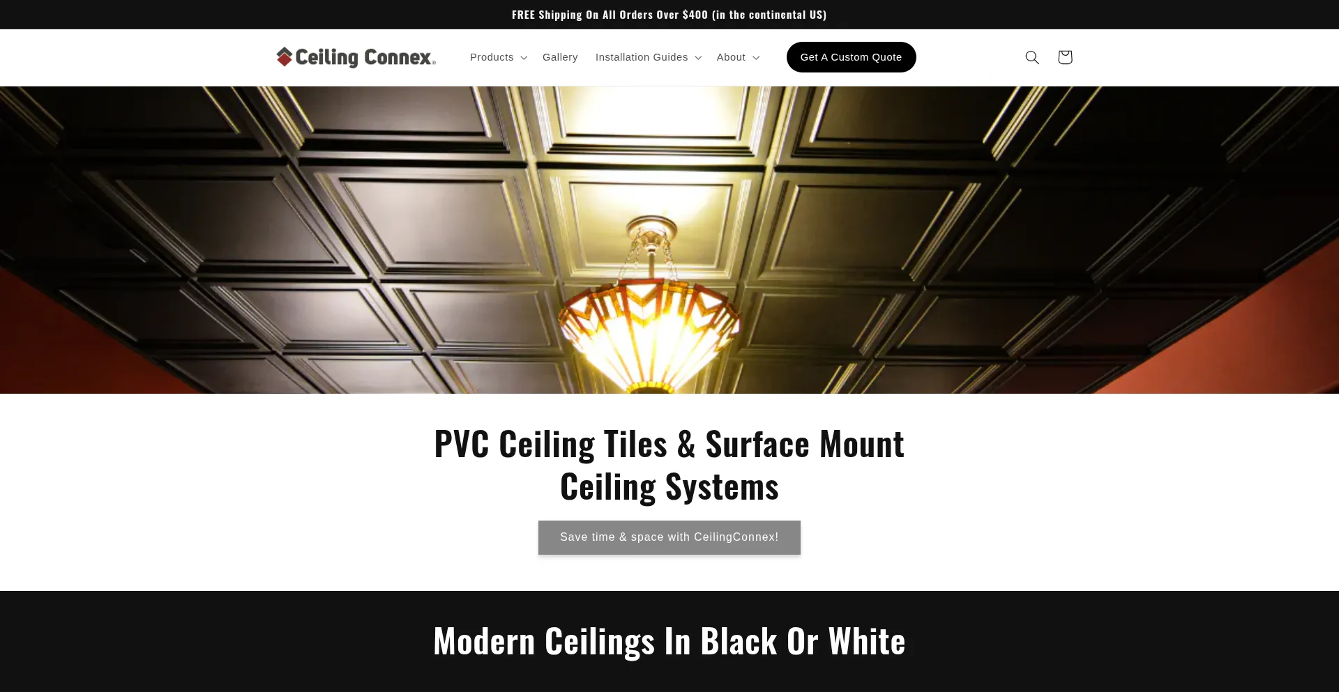 Website screenshot of Ceilingconnex.com