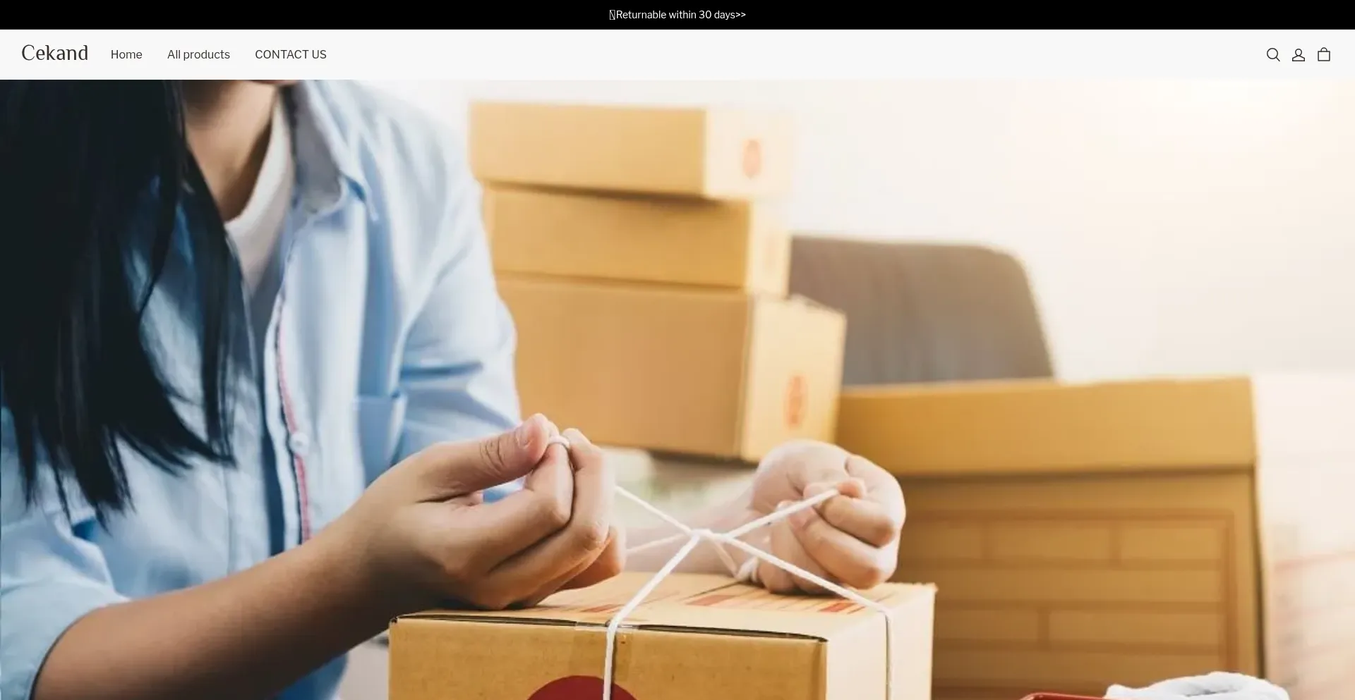 Website screenshot of Cekand.com