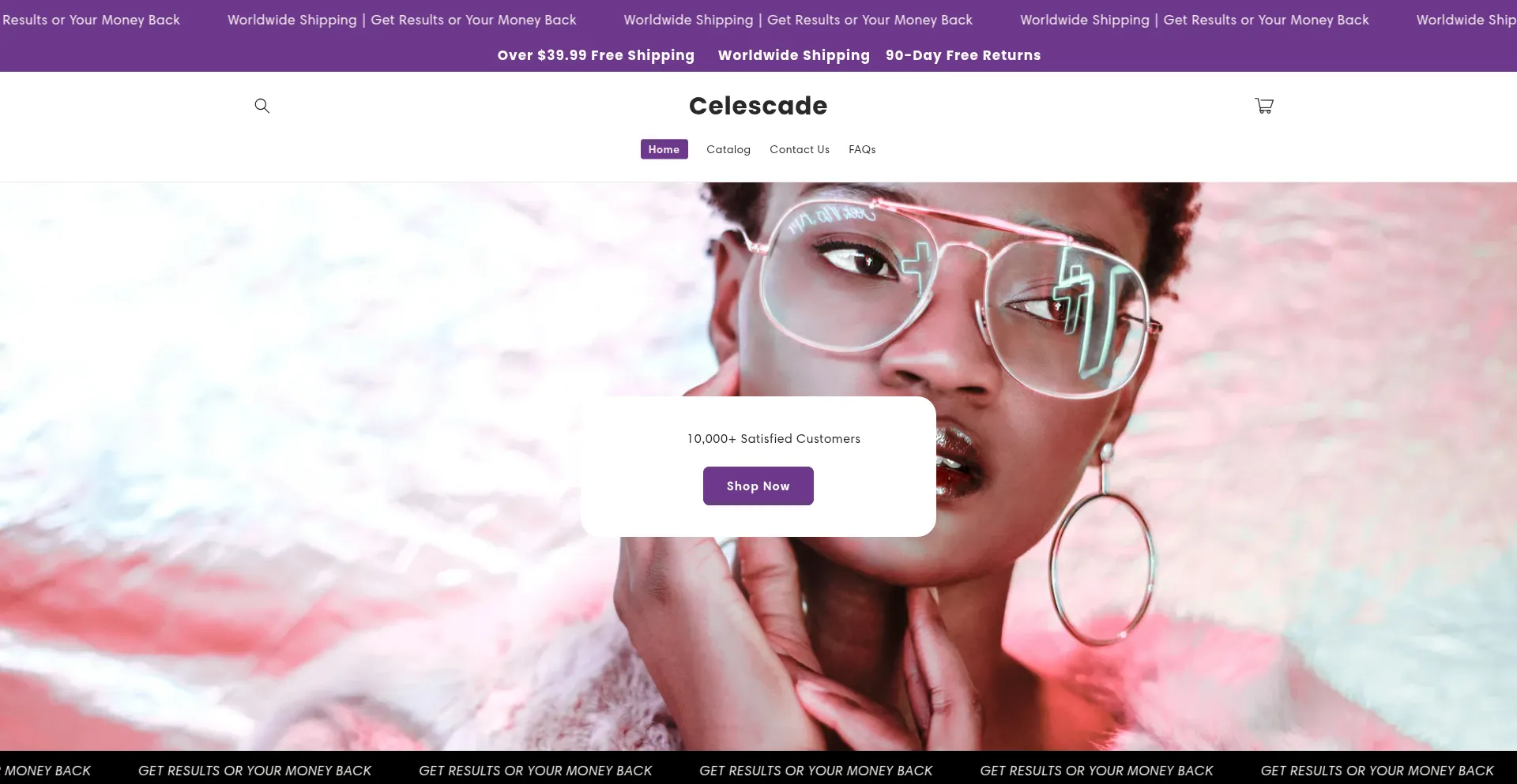 Website screenshot of Celescade.com