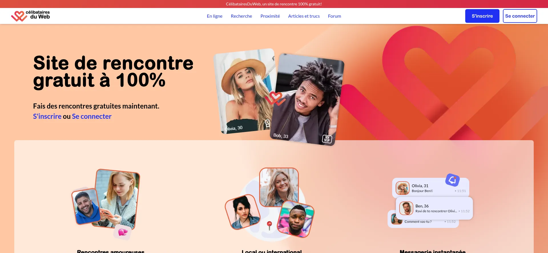 Website screenshot of Celibatairesduweb.com