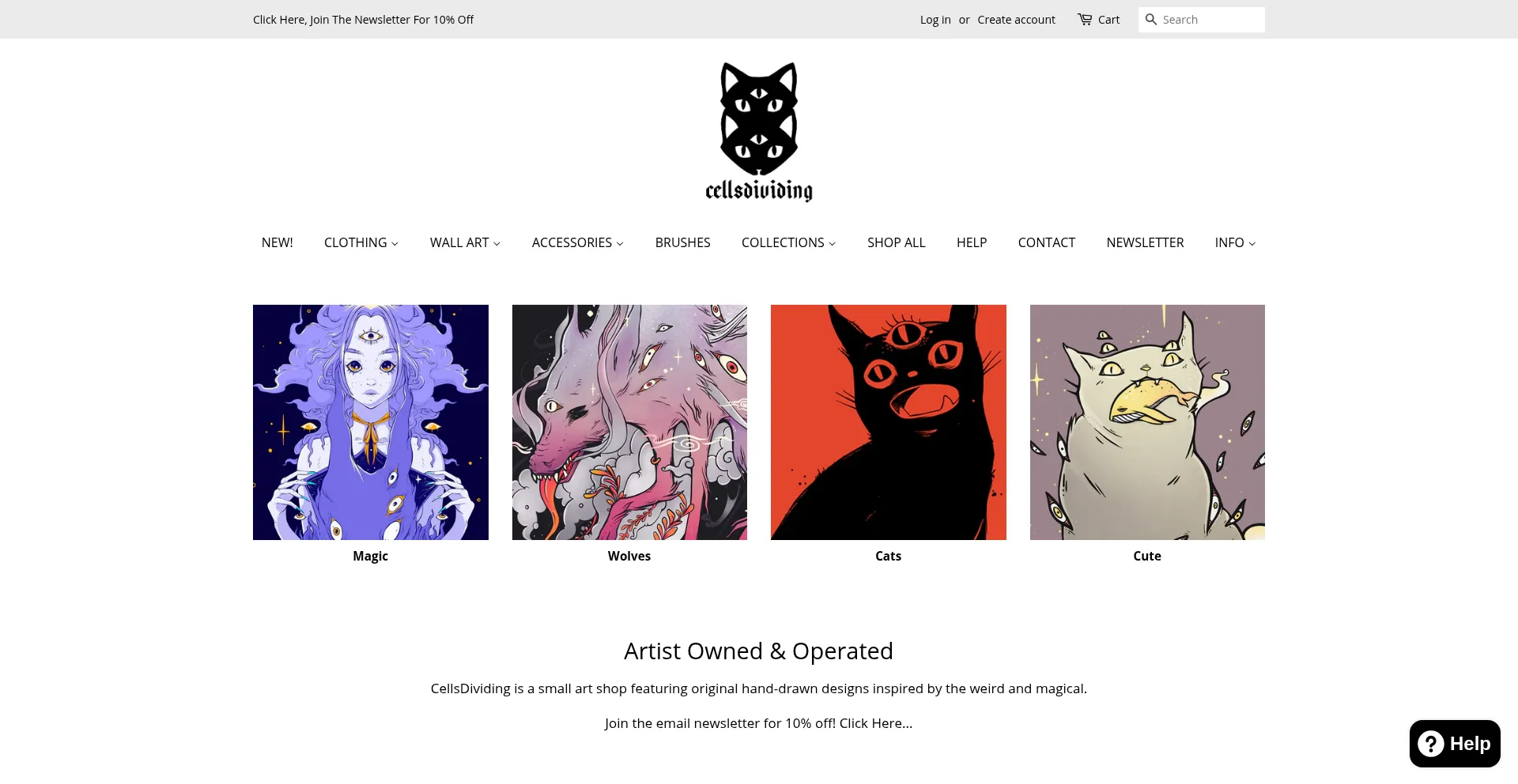 Website screenshot of Cellsdividing.com