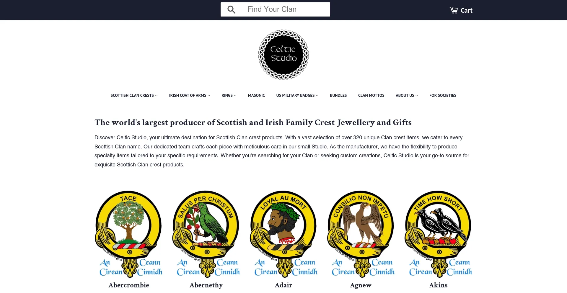 Website screenshot of Celticstudio.com