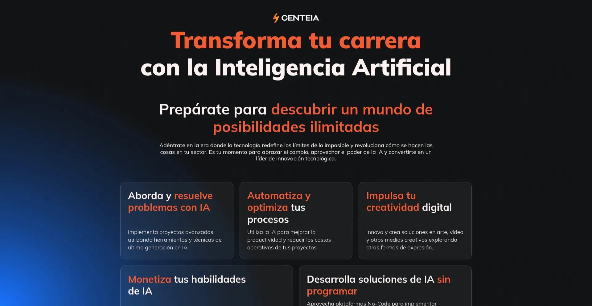 Website screenshot of Centeia.com
