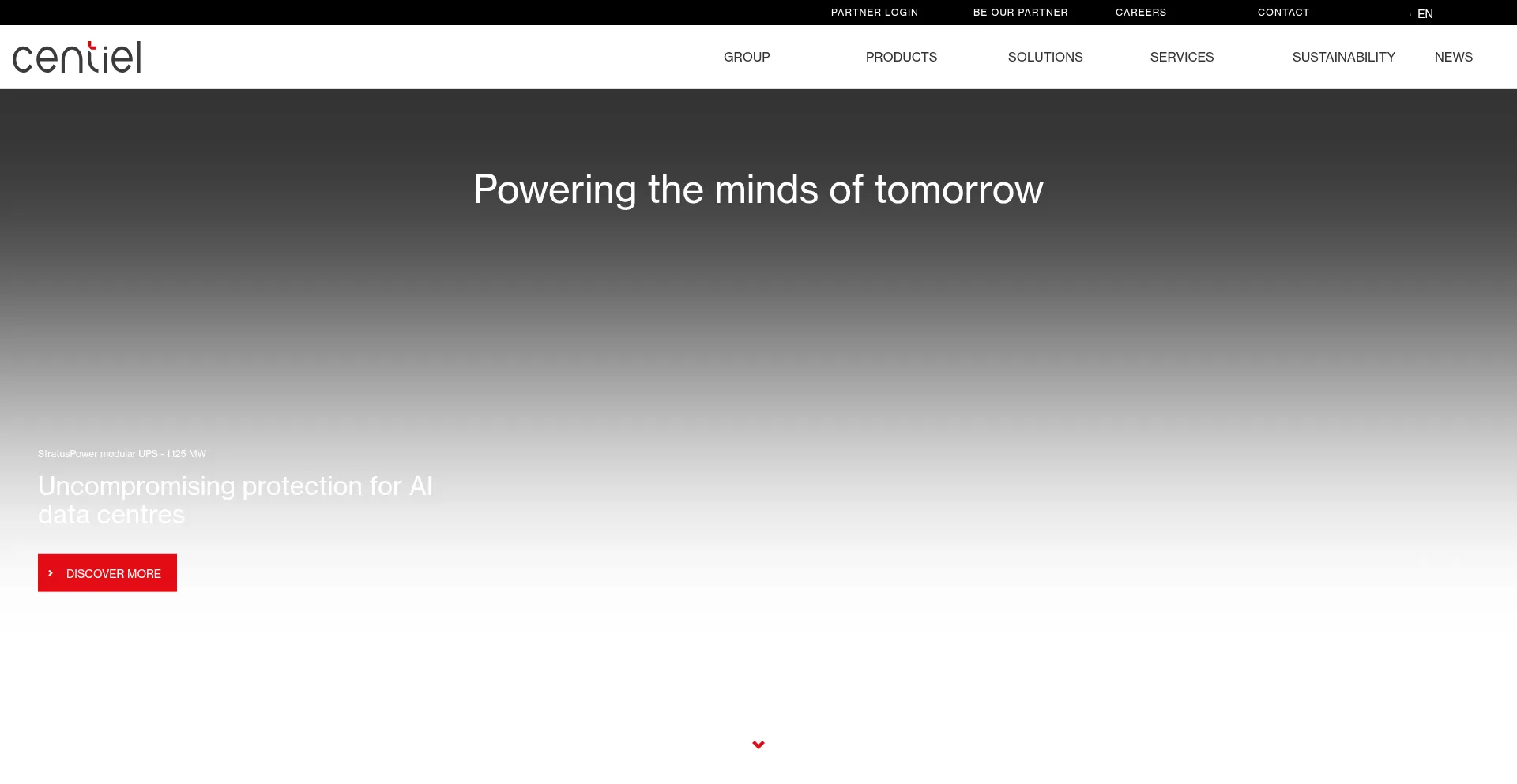 Website screenshot of Centiel.com