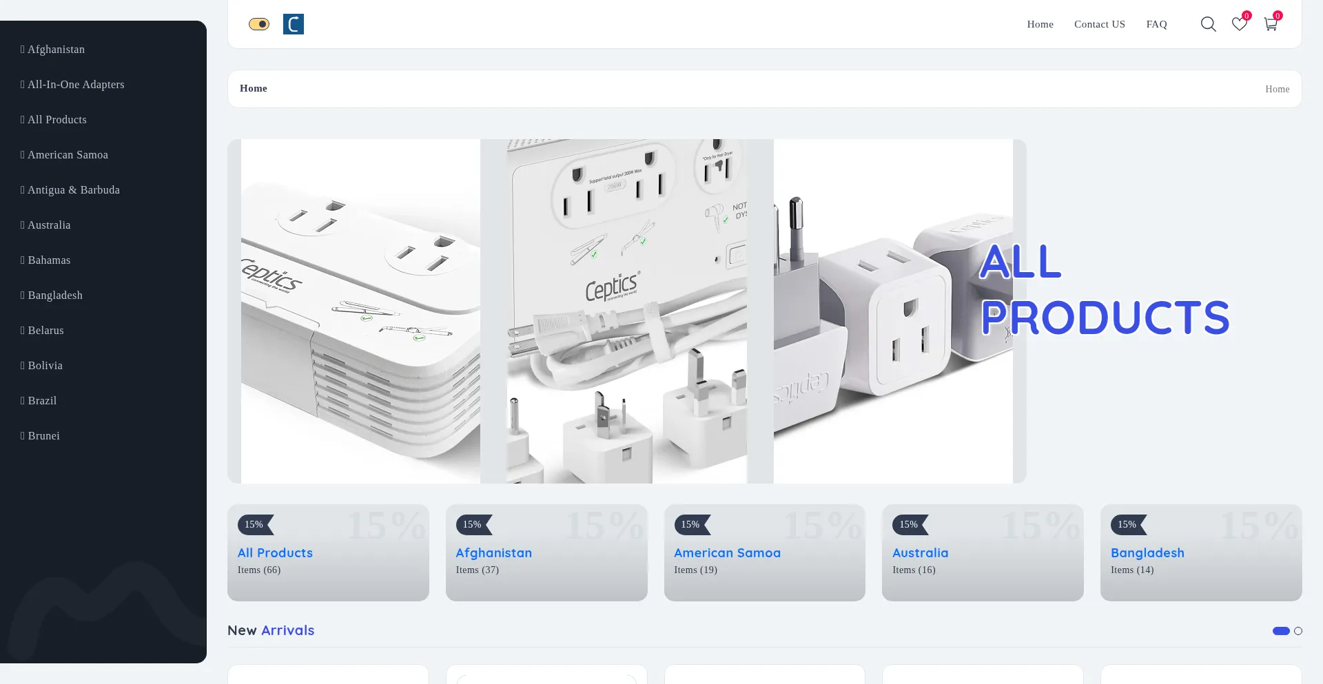 Website screenshot of Ceptics.shop