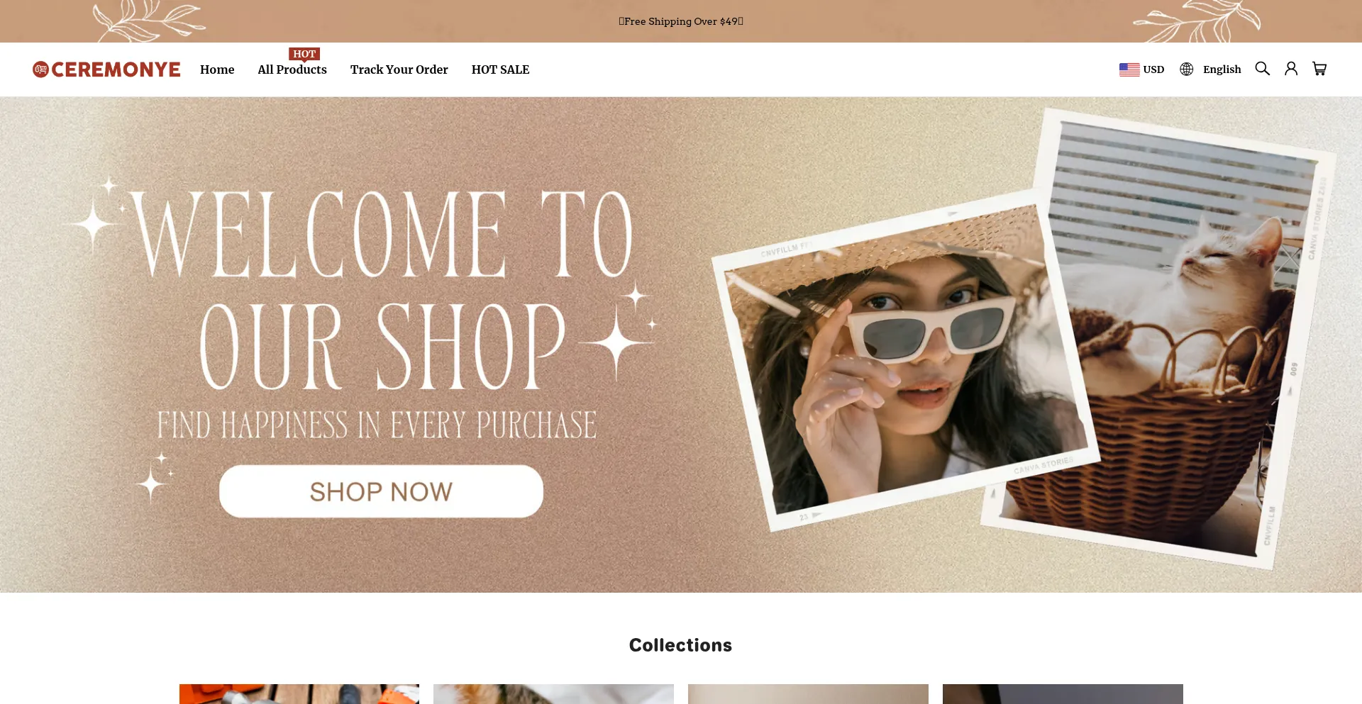 Website screenshot of Ceremonye.com